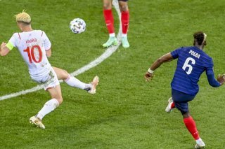 Paul Pogba avait inscrit le 3-1 contre la Suisse à l'Euro 2021, mais les Helvètes l'avaient emporté aux tirs au but en huitièmes de finale KEYSTONE/AP Pool AFP/DANIEL MIHAILESCU